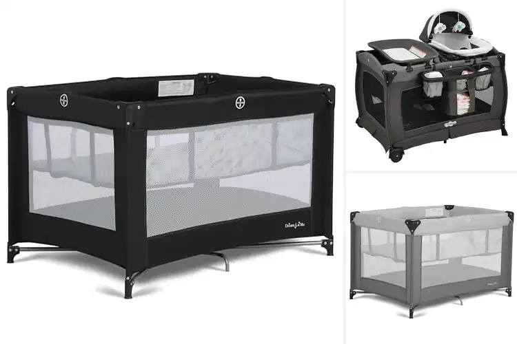 Detailed view of best baby playards with bassinet attachments