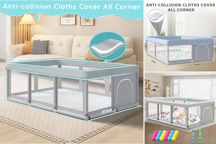 Detailed view of best breathable mesh playards for toddlers