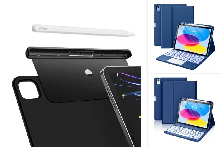 Detailed view of Best Pencil Holder iPad Case Keyboard