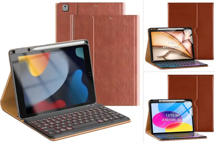 Detailed view of Best PU Leather iPad Case With Keyboard