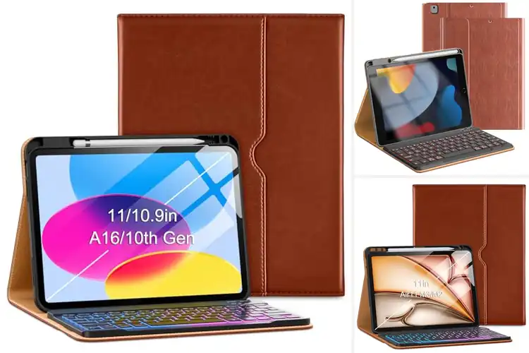 Detailed view of Best PU Leather iPad Keyboard Case